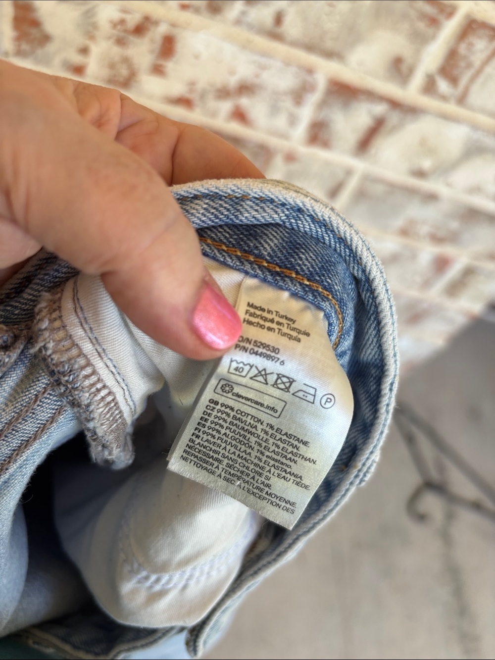 & Denim Straight Jeans in Light Blue Washed Denim - Picture 8 of 8